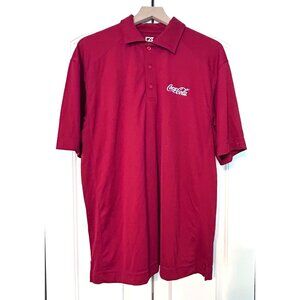 Cutter & Buck Coca-Cola Coke Employee Red Polo Men's Shirt Size Large L